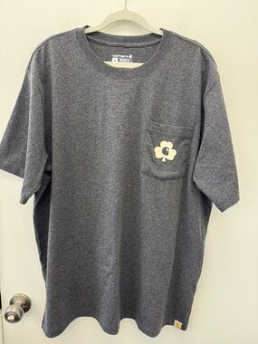 Carhartt Heather Charcoal Pocket Tee with Cream Flower Print